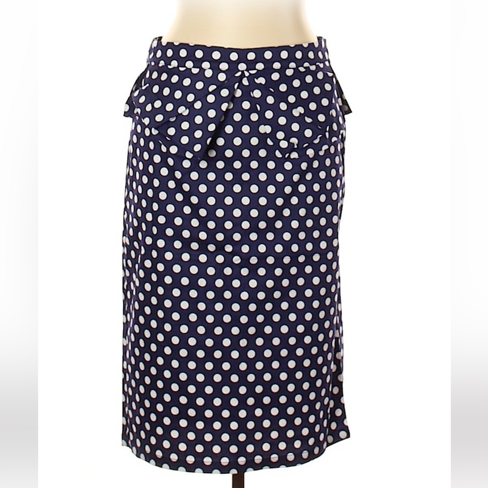 GRACE KARIN Skirt Navy Polka Dot Midi Size Large